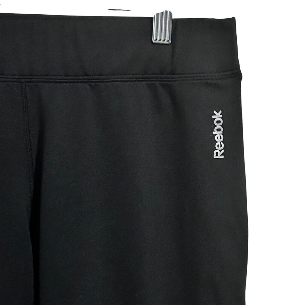 Reebok Women's Basic Play Dry Capri Leggings Solid‎ Black Size Large - Picture 2 of 8